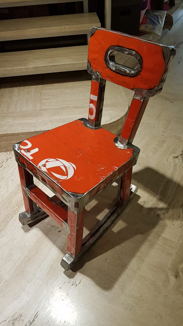 SEDIA MECEDORA IN LAMIERA "TOTAL" ROSSO