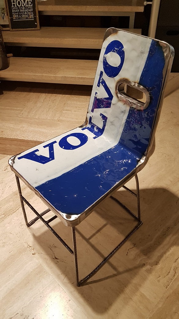 SEDIA AVIO SEDUTA LAMIERA VOLVO BIANCO/AZZURRO