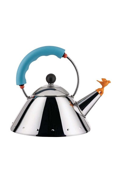 BOLLITTORE FISCHIETTO UCCELLINO MANICO AZZURRO/GIALLO 1 LT