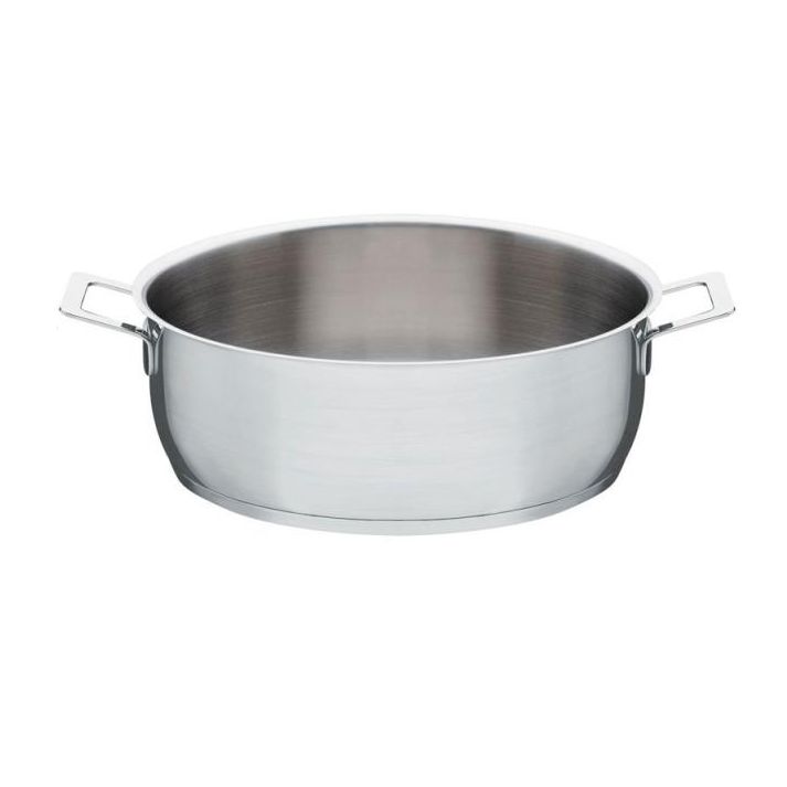 CASSERUOLA BASSA A DUE MANICI POTS&PANS IN ACCIAIO INOSSIDABILE 18/10. FONDO MAGNETICO, ADATTA ANCHE PER COTTURA AD INDUZIONE. 24 CM