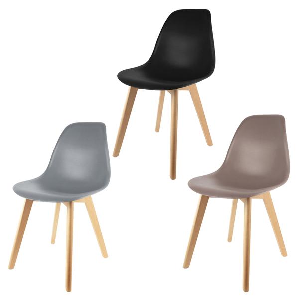 SEDIA SCANDINAVIA TORTORA IN PP CON GAMBE IN LEGNO