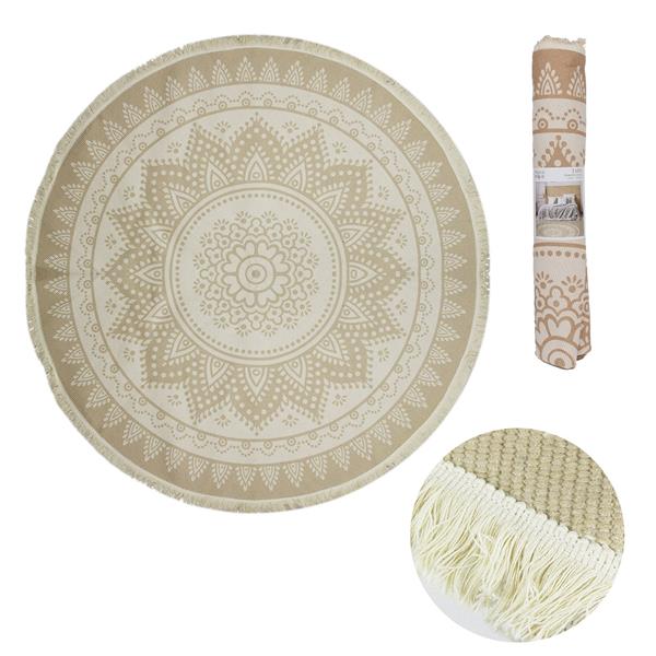 TAPPETO IN COTONE ROTONDO BIANCO "ETHNICAL"