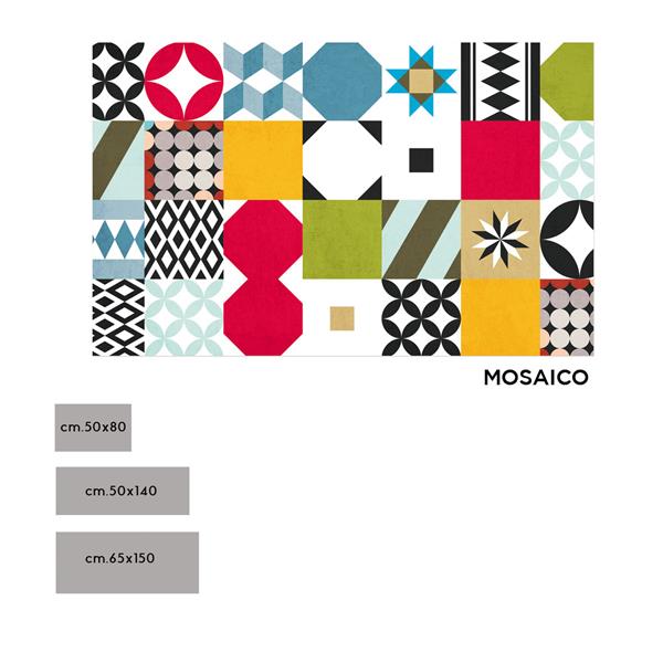 TAPPETO IN VINILE CM.65X150"MOSAICO"