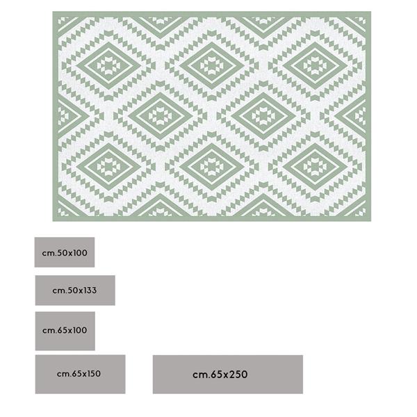 TAPPETO IN VINILE CM.65X150"MARRAKECH VERDE