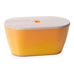 PORTAPANE CON TAGLIERE WOODY GIALLO