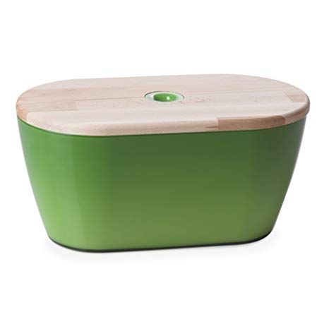 PORTAPANE CON TAGLIERE WOODY VERDE