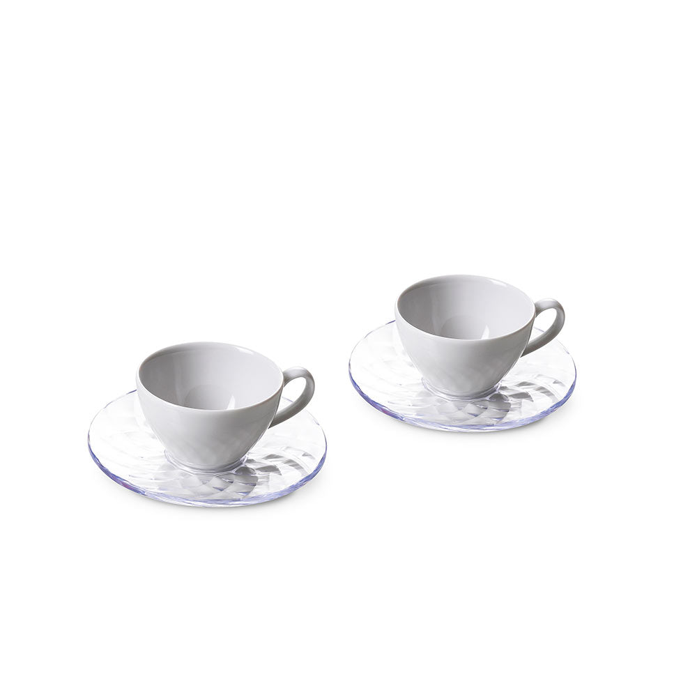 SET 2 TAZZE CAFFE DIAMOND TRASPARENTE