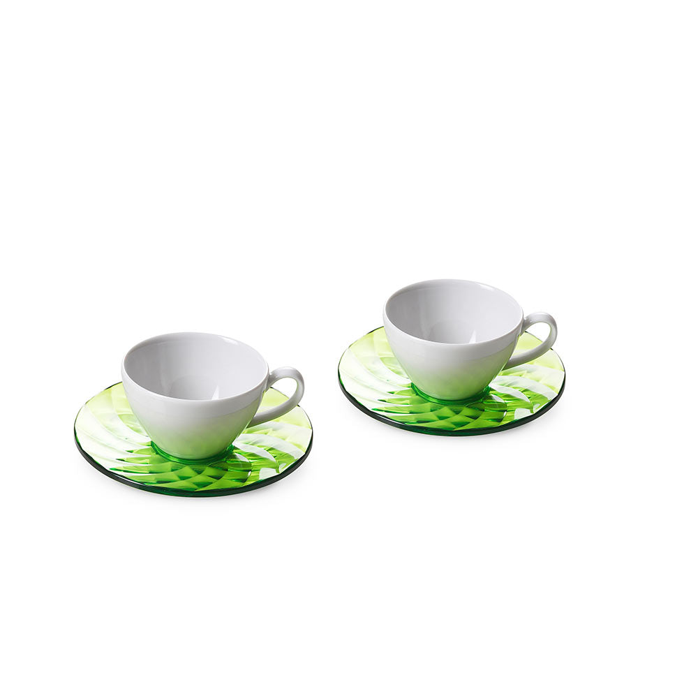 SET 2 TAZZE CAFFE DIAMOND VERDE BRILLANTE