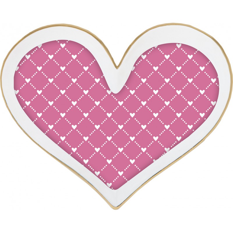 PIATTO CUORE ROMANCE FRAGOLA