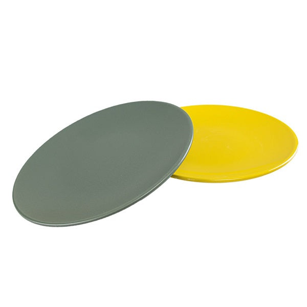 SET RUGIADA 2 PIATTI FRUTTA GIALLO/VERDE 20 CM QB