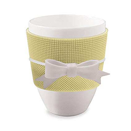 MUG FASCIA GIALLA FIOCCO BIANCO