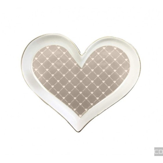 ROMANCE TAUPE HEART PLATE