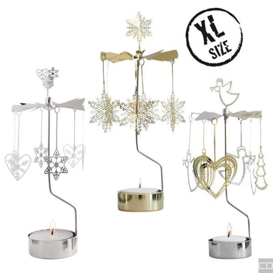 CANDLE HOLDER - "XL" STAINLESS STEEL CARRILON (ASSORTED DESIGNS)