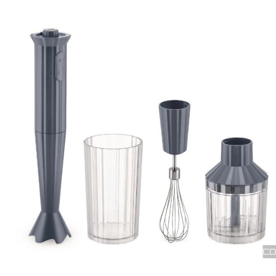 IMMERSION BLENDER WITH WHISK AND GRAY PLISSE' MINCER