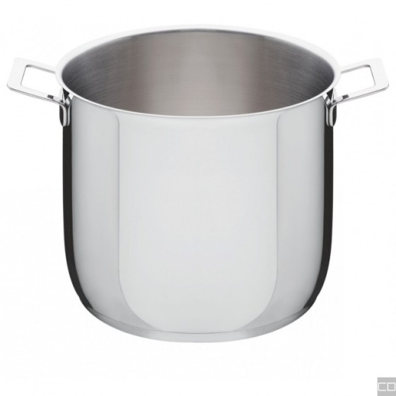 POTS&PANS POT IN 18/10 STAINLESS STEEL, WITH MAGNETIC BOTTOM, ALSO SUITABLE FOR INDUCTION COOKING. DIAMETER 24 CM