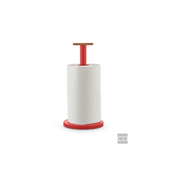 KITCHEN ROLL HOLDER MORNING WOOD RED