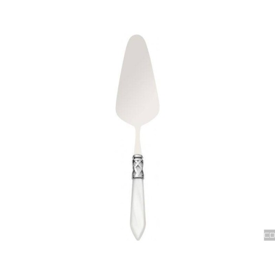 ALADDIN WHITE MOTHER OF PEARL CAKE SERVER WITH STEEL RING