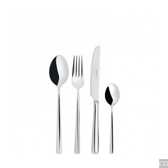 STAINLESS STEEL CUTLERY METROPOLISSET 24 PIECES IN GALLERY BOX STEEL COLOR - POLISHED FINISH