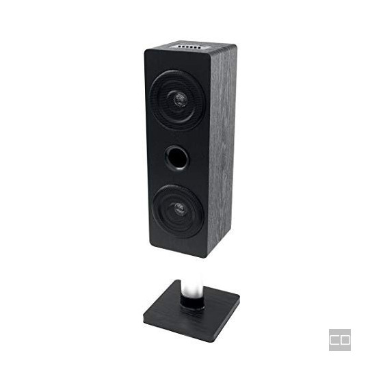 15-W-Bluetooth-Lautsprecher „Tower“ mit Metallsockel, Radio und Buchstabe. SD