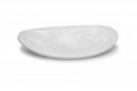 VUOTATASCHE "GLOBAL THINKING" BIANCO IN ACRILICO BICOLORE CON INCISIONE 25X3