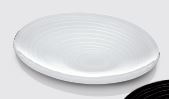 VUOTATASCHE "CIRCLE" BIANCO IN ACRILICO BICOLORE CON INCISIONE CERCHI CONCENTRICI 26X18X3