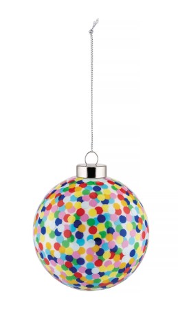 PALLA PER ALBERO DI NATALE IN VETRO SOFFIATO.DECORATA A MANO