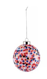 PALLA PER ALBERO DI NATALE IN VETRO SOFFIATO.DECORATA A MANO