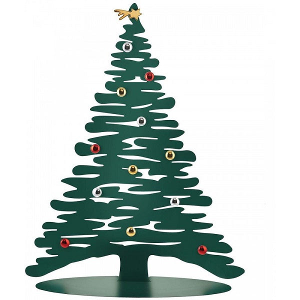 DECORAZIONE NATALIZIA ALBERO CON MAGNETI IN PORCELLANA ACCIAIO 70CM VERDE
