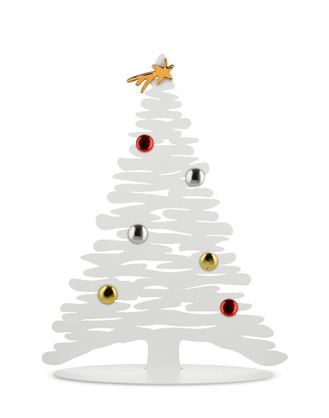 DECORAZIONE NATALIZIA ALBERO CON MAGNETI IN PORCELLANA ACCIAIO 70CM BIANCO