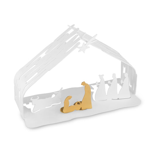 PRESEPE IN ACCIAIO COLORATO BIANCO
