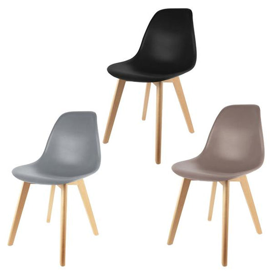 SEDIA SCANDINAVIA TORTORA IN PP CON GAMBE IN LEGNO