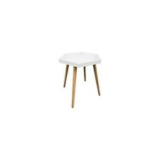 TAVOLO VASSOIO ESAGONALE BIANCO IN LEGNO MDF