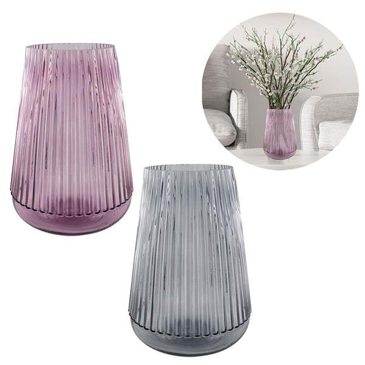 VASO "CAMELIA" COLORE GRIGIO H 29CM
