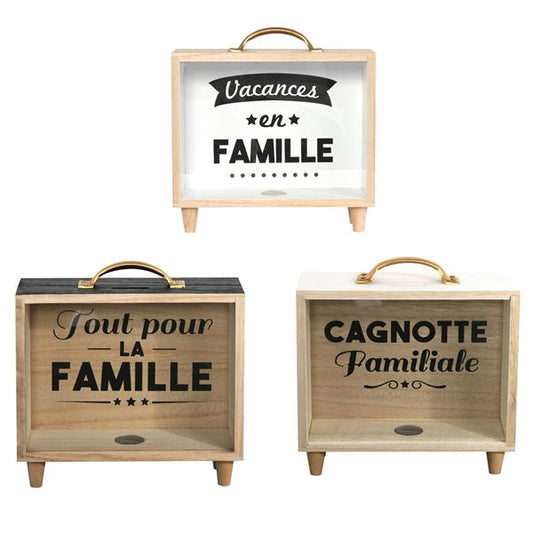 SALVADANAIO FAMIGLIA IN LEGNO