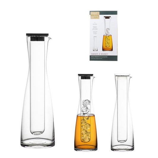 CARAFFA IN VETRO CON SCOMPARTO PER GHIACCIO
