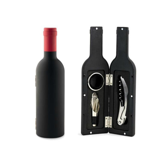 SET VINO "BOTTIGLIA" CON 3 ACCESSORI