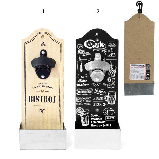 APRIBOTTIGLIE BISTROT IN LEGNO DA PARETE