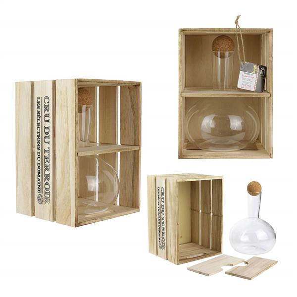 DECANTER VINO IN SCATOLA LEGNO 1,5L