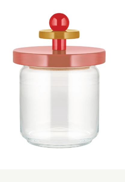 BARATTOLO 100cl CON COPERCHIO IN LEGNO ROSA