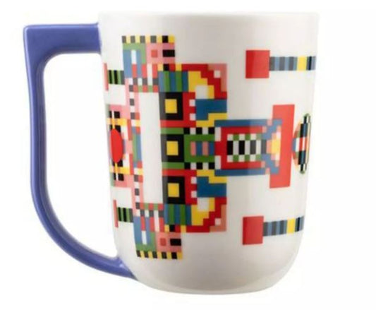 MUG BLU IN PORCELLANA DECORATA