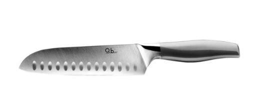 FLUO COLTELLO SANTOKU ACCIAIO MANICO SILVER 17,5 CM QB