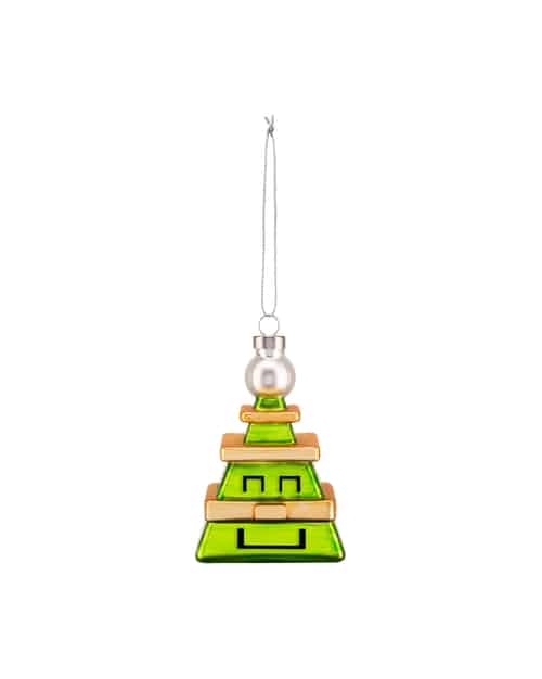 CUBIK TREE, DECORAZIONE NATALIZIA IN VETRO SOFFIATO. DECORATA A MANO