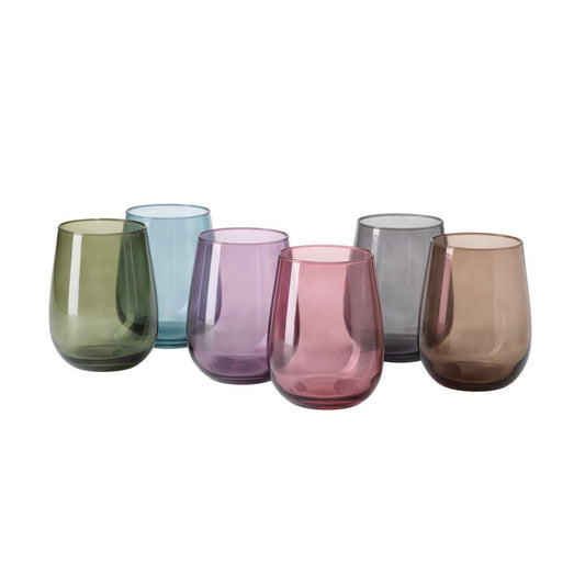 SET 6 BICCHIERI LONDRA 475ML VETRO COLORATO
