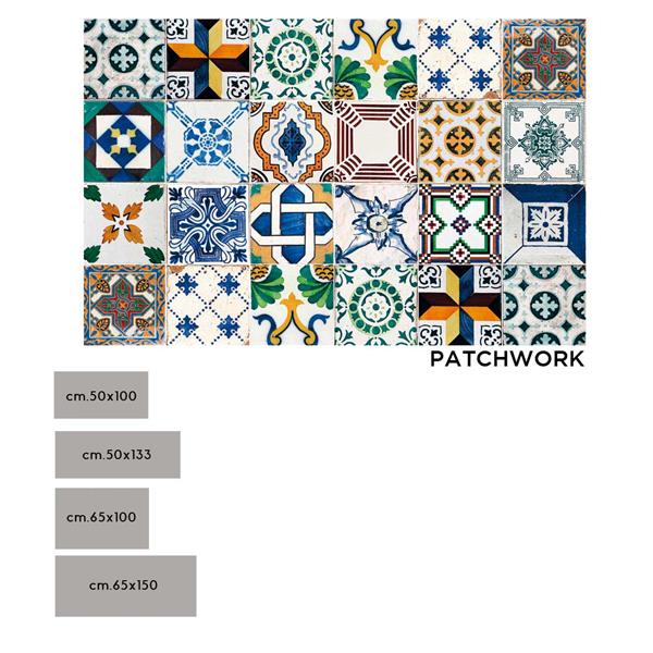 TAPPETO IN VINILE CM.65X150"PATCHWORK"