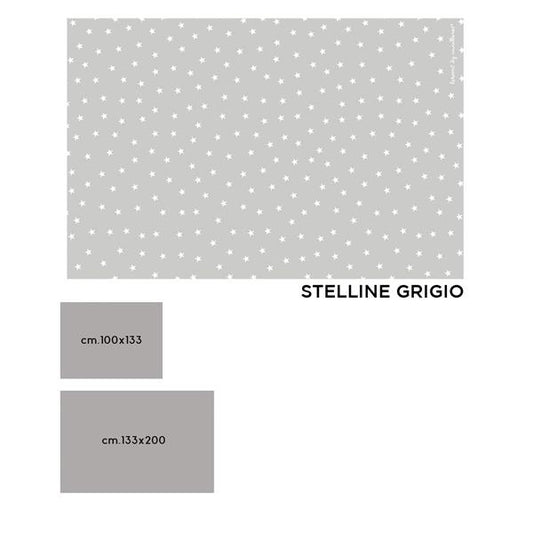 TAPPETO IN VINILE CM.100X133"STELLINE GRIGIO"