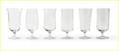 SET.6 BICCHIERI BIRRA ASS. TI TRASPARENTI DISEGUALE