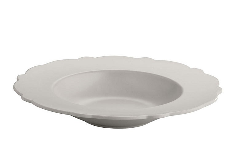 DRESSED AIR, PIATTO FONDO CON RILIEVO LIGHT GREY IN MELAMINA