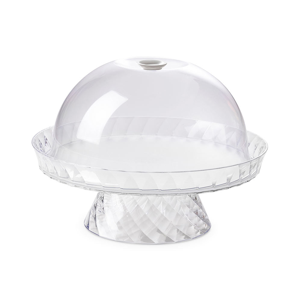 TORTIERA CON ALZATA 36CM DIAMOND TRASPARENTE