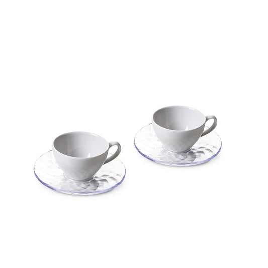 SET 2 TAZZE CAFFE DIAMOND TRASPARENTE