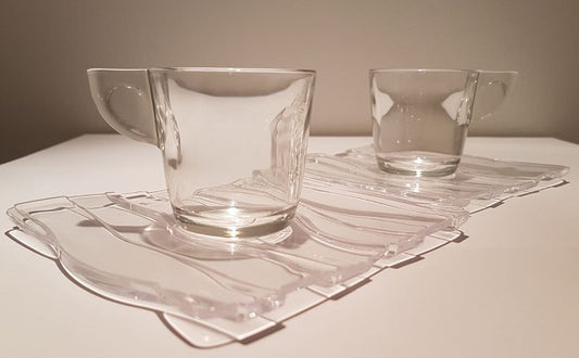 SET 2 TAZZE CAFFE' TRASPARENTE